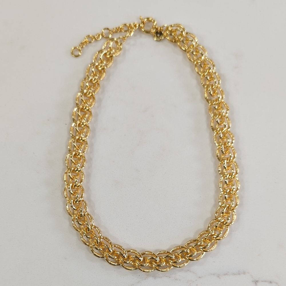 Talbots Shiny Gold Double Link Necklace